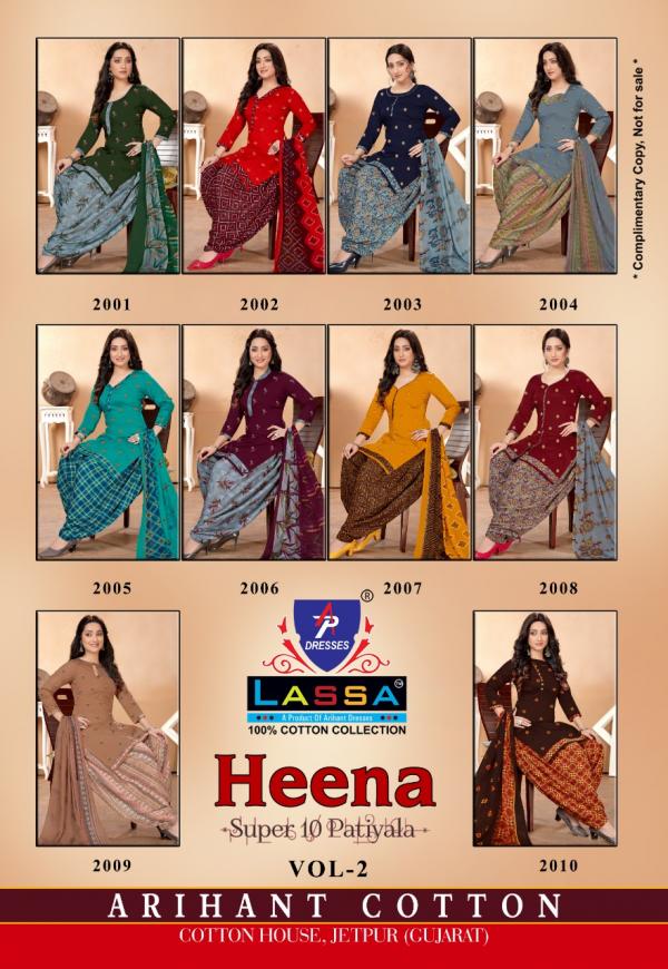 Lassa Heena Super 10 Patiyala Vol-2 Cotton Designer Dress Material